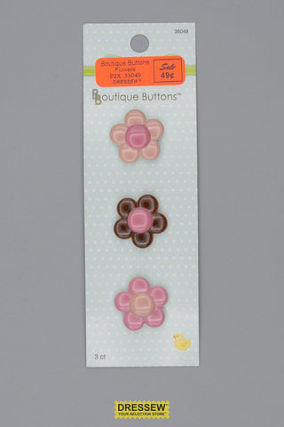 Babyville Boutique Buttons 25mm (1") Flowers