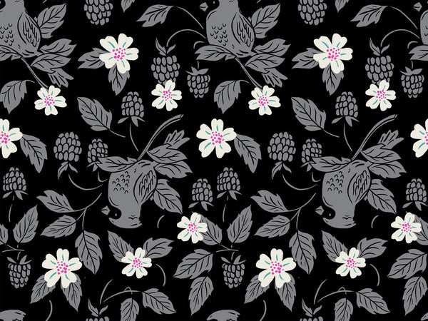 Backyard Cardinal By Sarah Watts Of Ruby Star Society For Moda Black