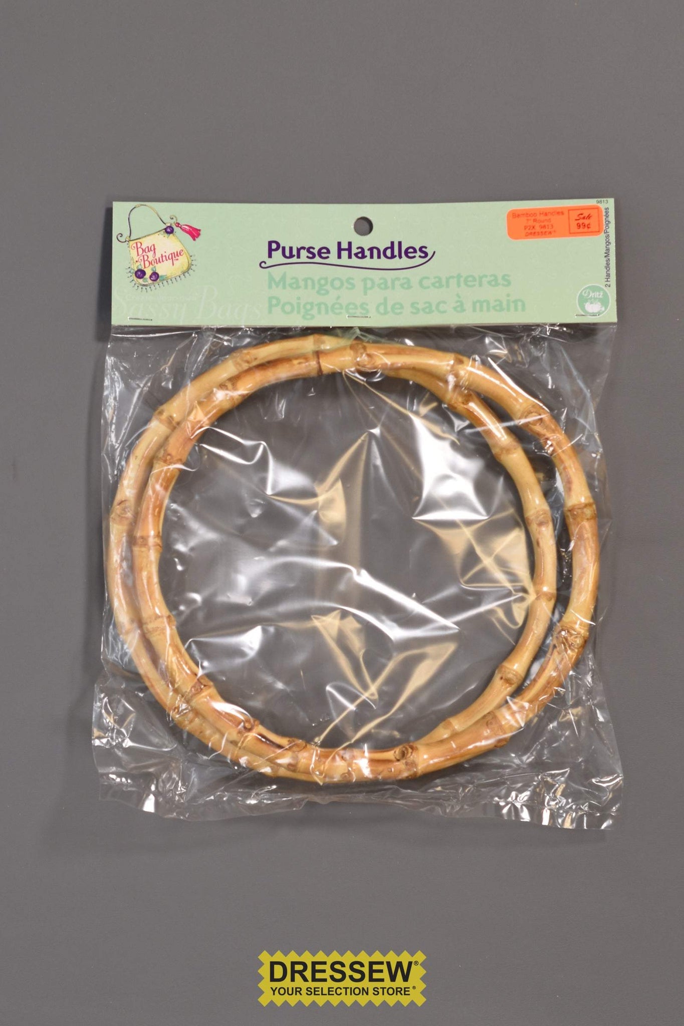 Bamboo Purse Handles 7" Round