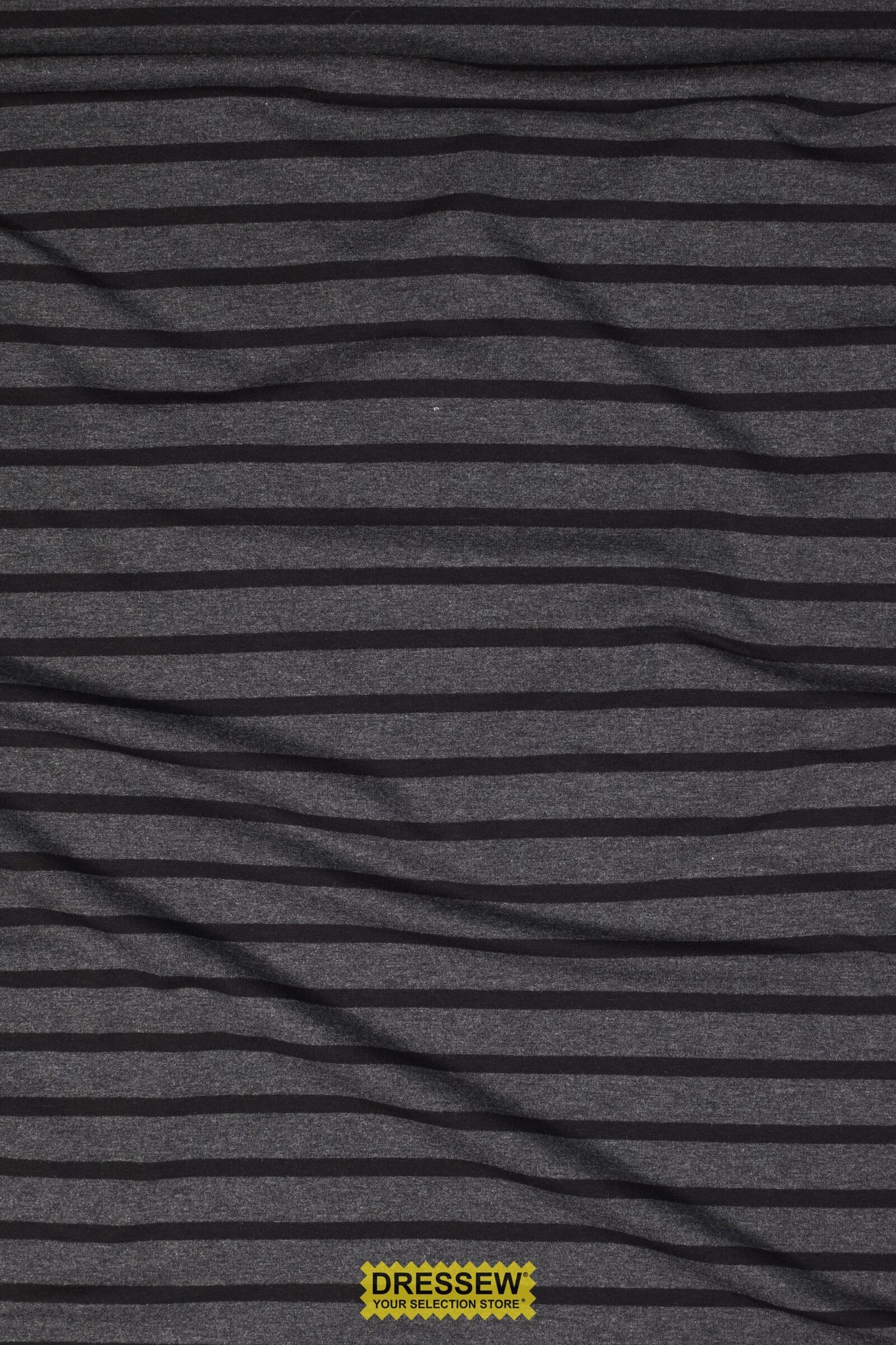 Bamboo Stripe French Terry Charcoal / Black