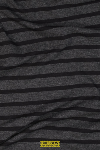 Bamboo Stripe Jersey Charcoal / Black