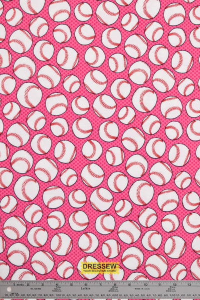 Baseball Flannel Pink / White