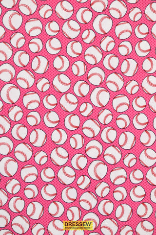 Baseball Flannel Pink / White