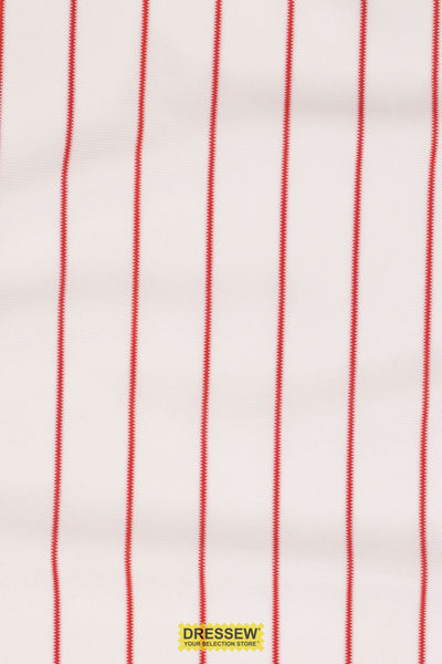 Baseball Pinstripe White / Red