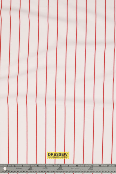 Baseball Pinstripe White / Red