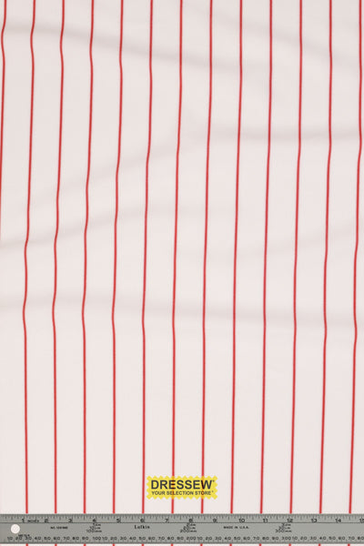 Baseball Pinstripe White / Red