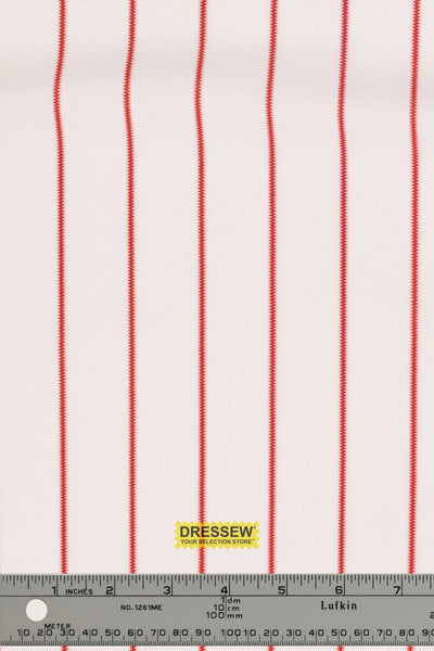 Baseball Pinstripe White / Red