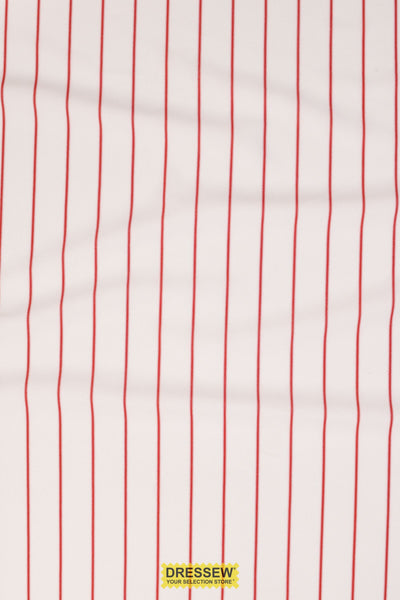 Baseball Pinstripe White / Red