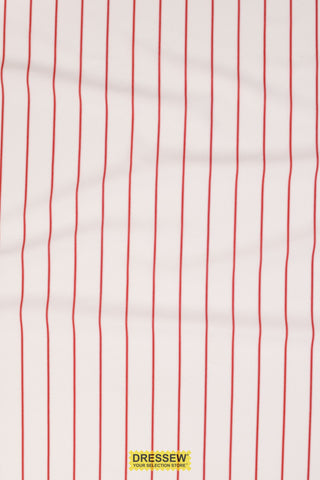 Baseball Pinstripe White / Red