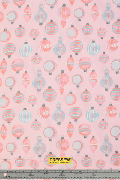 Baubles Flannelette Pink / Aqua