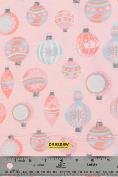 Baubles Flannelette Pink / Aqua