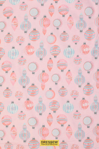 Baubles Flannelette Pink / Aqua