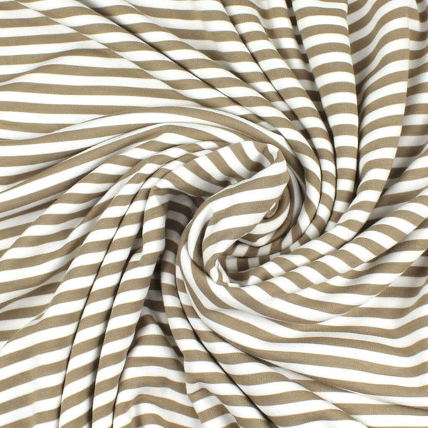 Bengal Stripe Double Knit Beige / Ecru