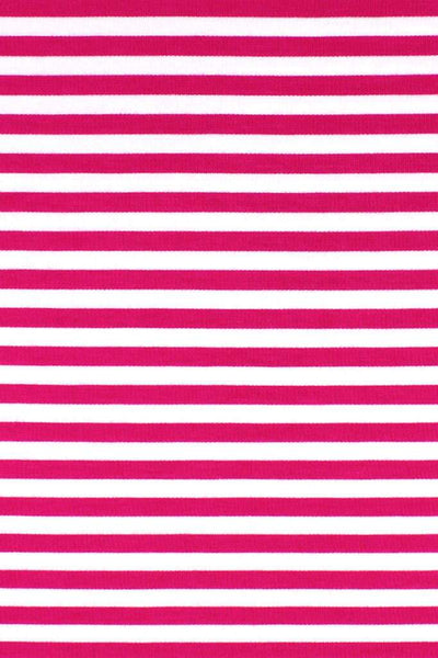 Bengal Stripe Double Knit Fuchsia / Ecru