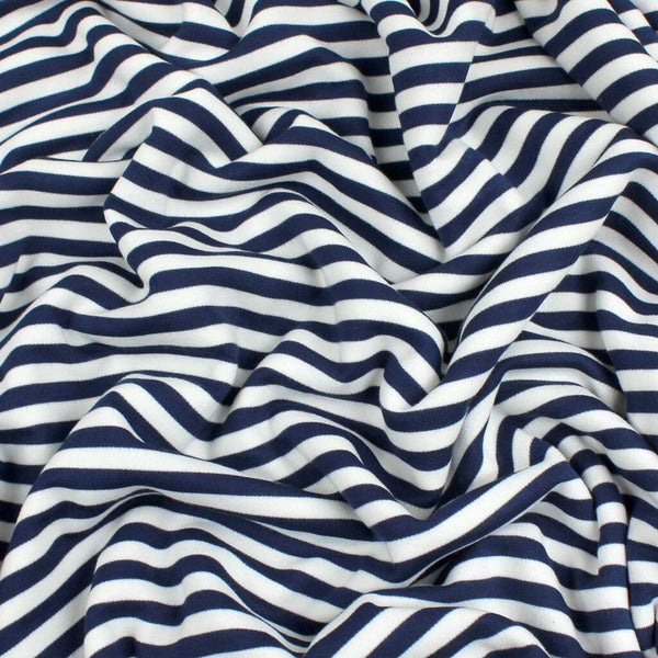 Bengal Stripe Double Knit Navy / Ecru