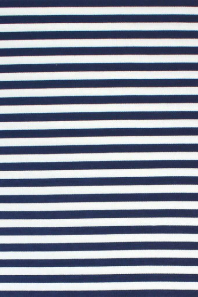 Bengal Stripe Double Knit Navy / Ecru