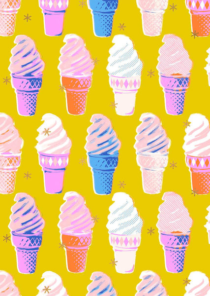 Best Day Ever Ice Cream Cones By Melody Miller Of Ruby Star Society For Moda Metallic / Golden