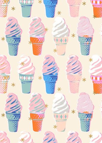 Best Day Ever Ice Cream Cones By Melody Miller Of Ruby Star Society For Moda Metallic / Natural