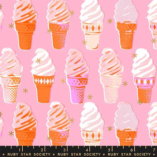 Best Day Ever Ice Cream Cones By Melody Miller Of Ruby Star Society For Moda Metallic / Posy