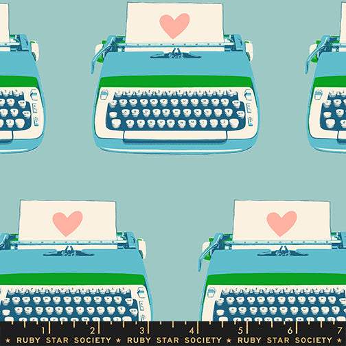 Best Day Ever Typewriters By Melody Miller Of Ruby Star Society For Moda Turquoise