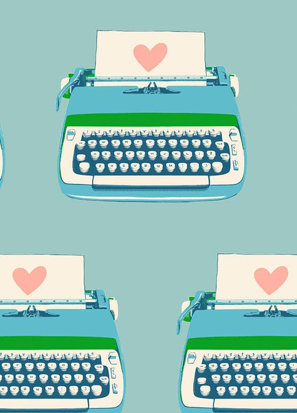 Best Day Ever Typewriters By Melody Miller Of Ruby Star Society For Moda Turquoise