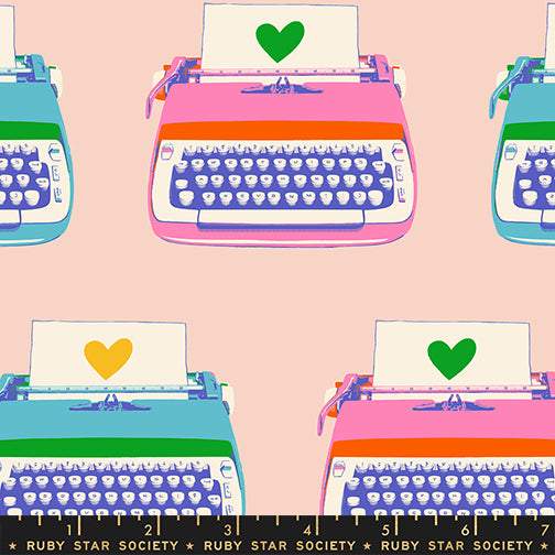 Best Day Ever Typewriters By Melody Miller Of Ruby Star Society For Moda Vintage Pink