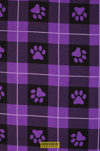 Big Paws Check Flannelette Purple / Black