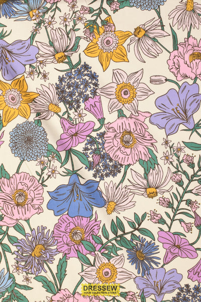 Bloom Flannelette Ivory / Multi