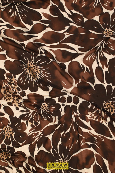 Bloom Viscose Satin Brown / Cream