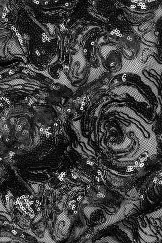 Blossom Embroidered Mesh Black