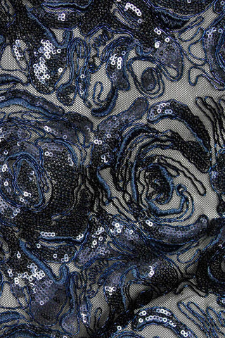 Blossom Embroidered Mesh Navy