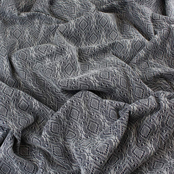 Bonded Lace Chambray Dark Blue / Ecru
