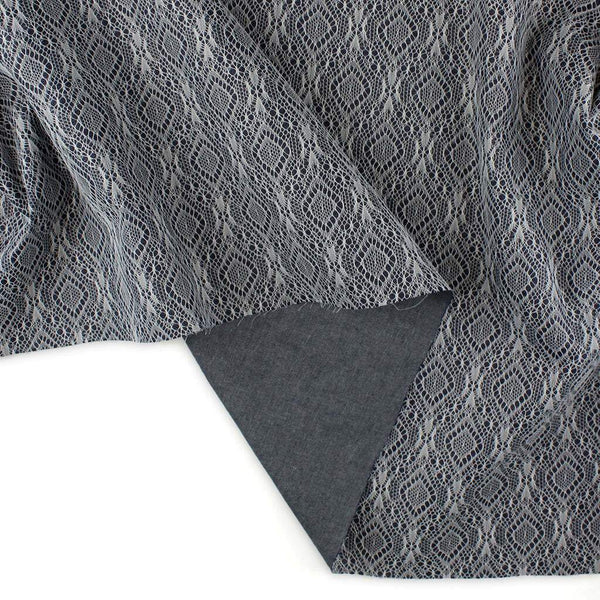 Bonded Lace Chambray Dark Blue / Ecru