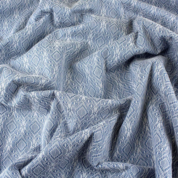 Bonded Lace Chambray Light Blue / Ecru