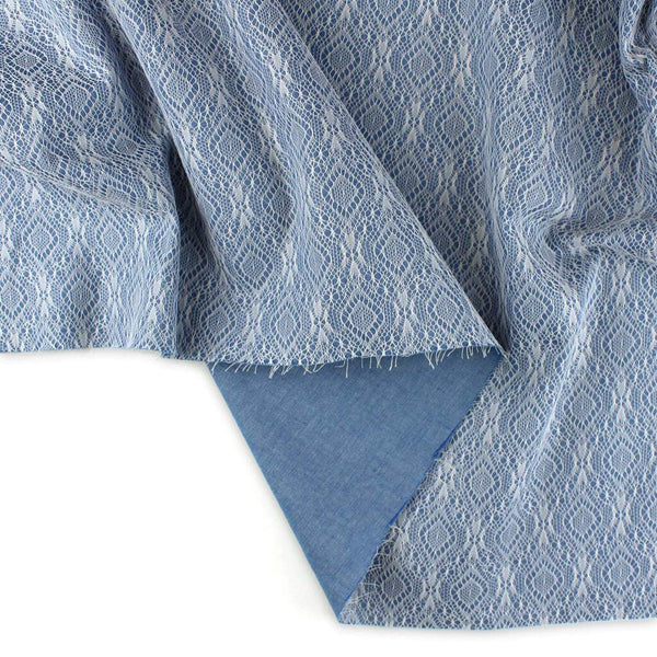Bonded Lace Chambray Light Blue / Ecru