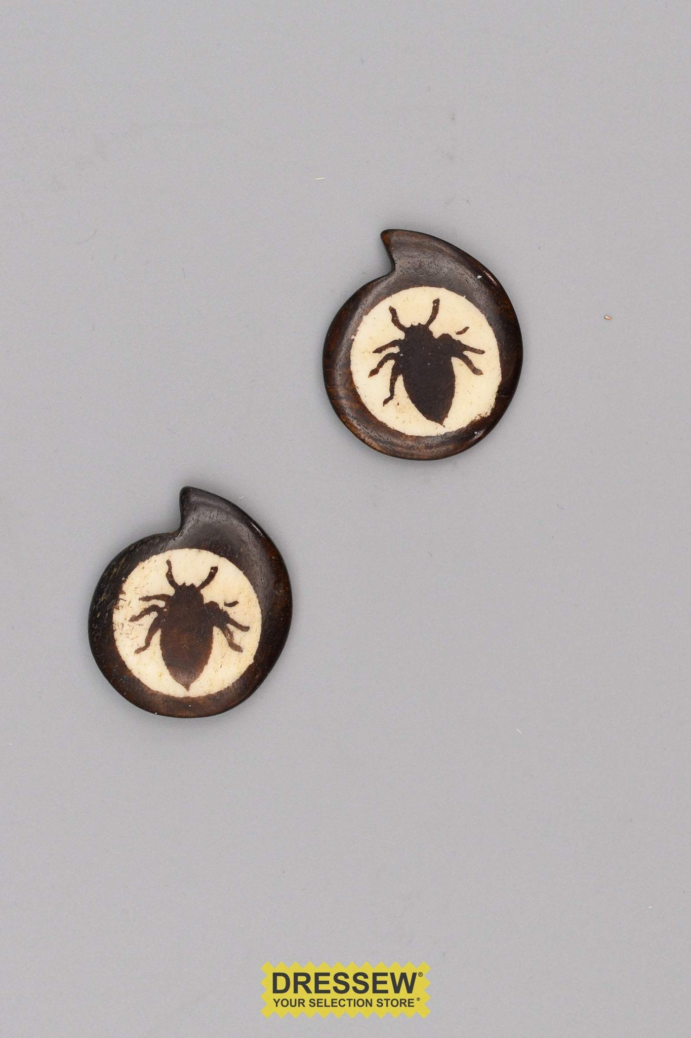 Bone Pendants Beetle Dark Brown / Natural
