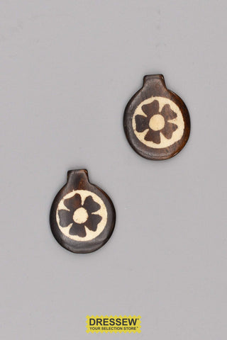 Bone Pendants Flower Dark Brown / Natural