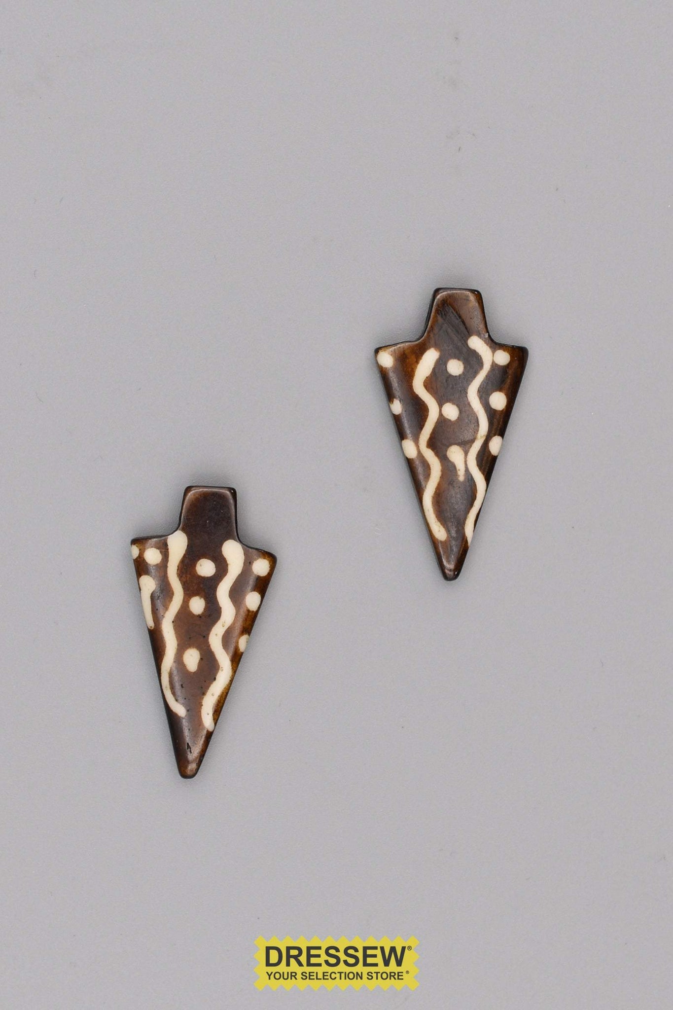 Bone Pendants Lines & Dot Dark Brown / Natural