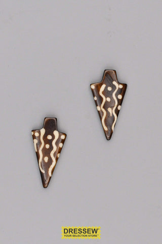 Bone Pendants Lines & Dot Dark Brown / Natural