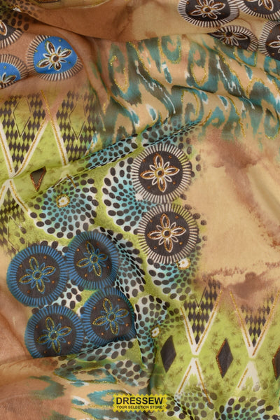 Bongo Print Chiffon Camel / Lime