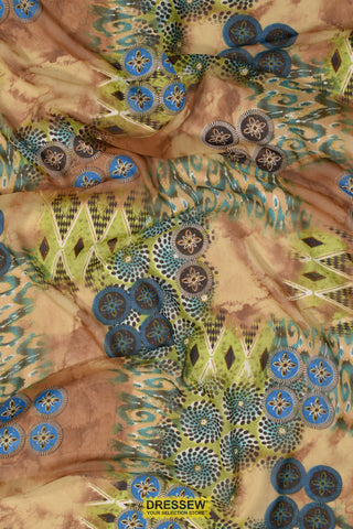 Bongo Print Chiffon Camel / Lime