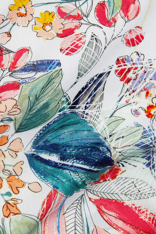 Botanical Taylor Twill Ecru / Peach / Blue