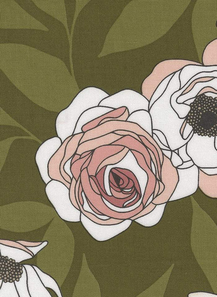 Botany Cabbage Rose By Alli K For Moda Monstera