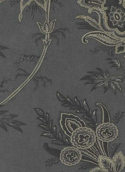Breathtaking Blues Plumes Mochi Linen By 3 Sisters For Moda Dusk