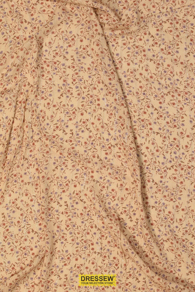 Breeze Floral Twigs Voile Almond / Rust