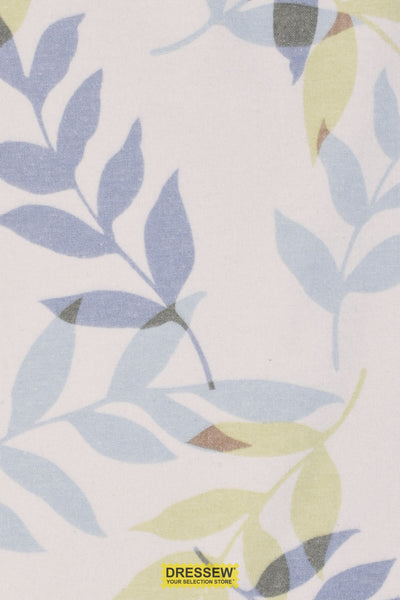 Breezy Leaves Flannelette Blue Mix
