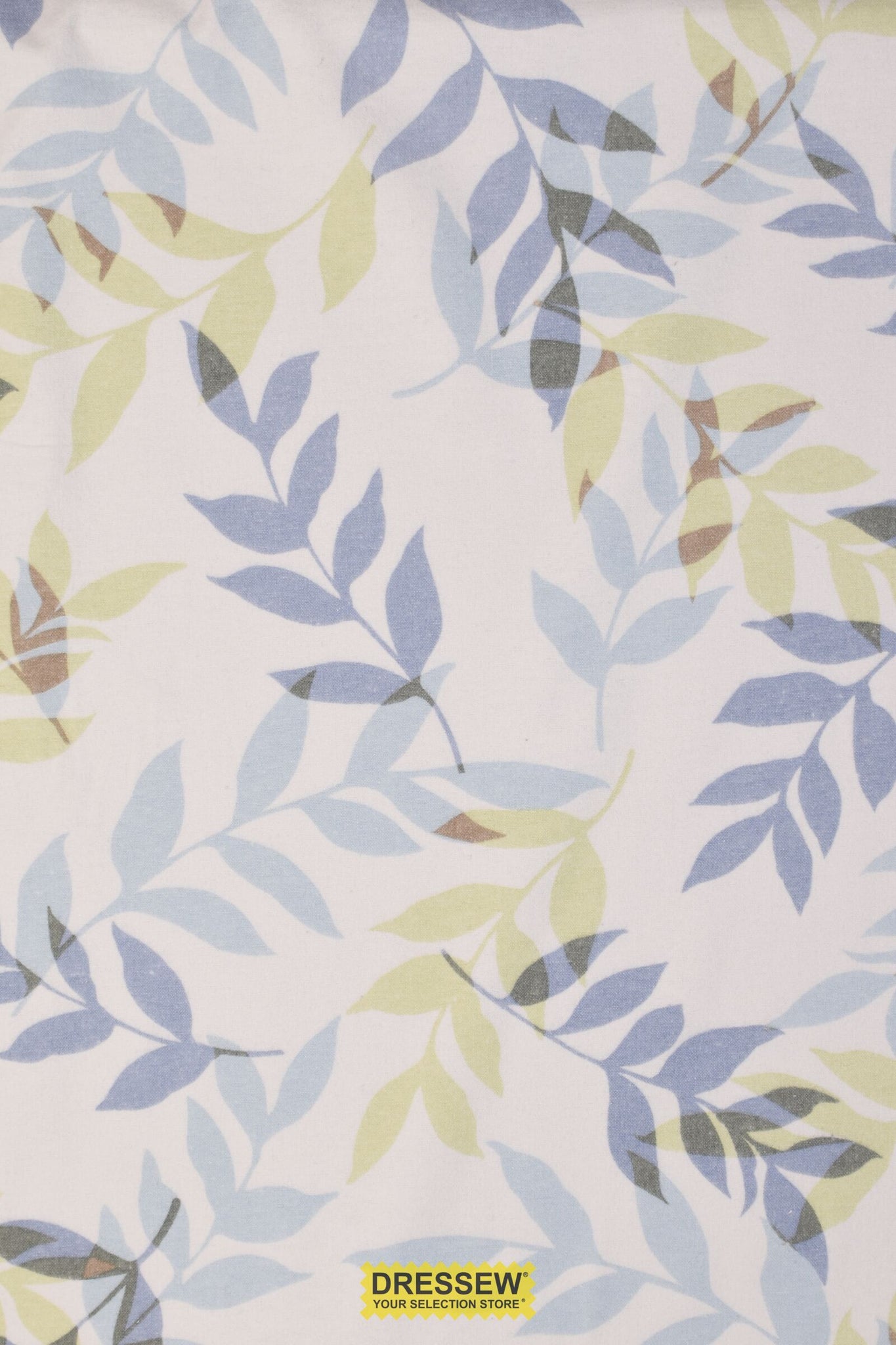 Breezy Leaves Flannelette Blue Mix