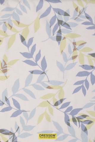 Breezy Leaves Flannelette Blue Mix