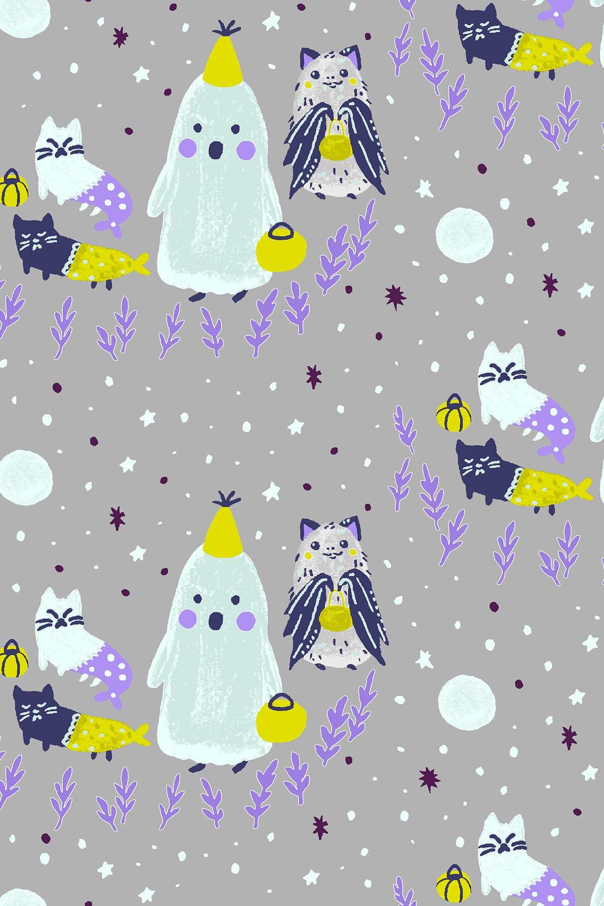 Bring Your Own Boos Ghoul's Night By Calli & Co. For Cotton + Steel Grey