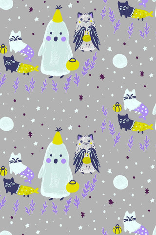 Bring Your Own Boos Ghoul's Night By Calli & Co. For Cotton + Steel Grey